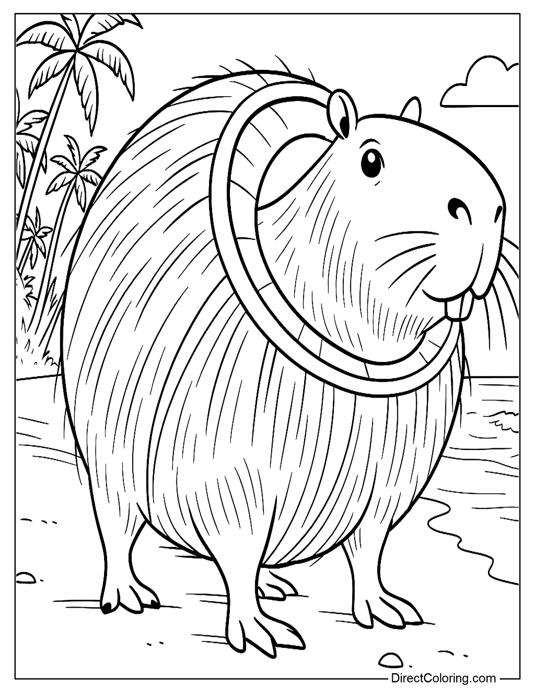 Burbaloni Lulilolli on Tropical Beach Coloring Page
